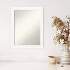 Specchio da parete 53,3 x 68,6 cm non smussato con cornice stretta bianca