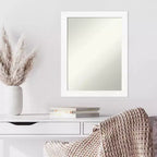 Specchio da parete 53,3 x 68,6 cm non smussato con cornice stretta bianca