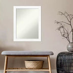 Specchio da parete 53,3 x 68,6 cm non smussato con cornice stretta bianca