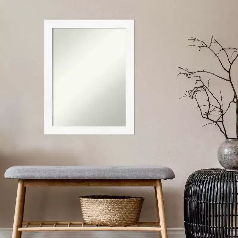 Specchio da parete 53,3 x 68,6 cm non smussato con cornice stretta bianca