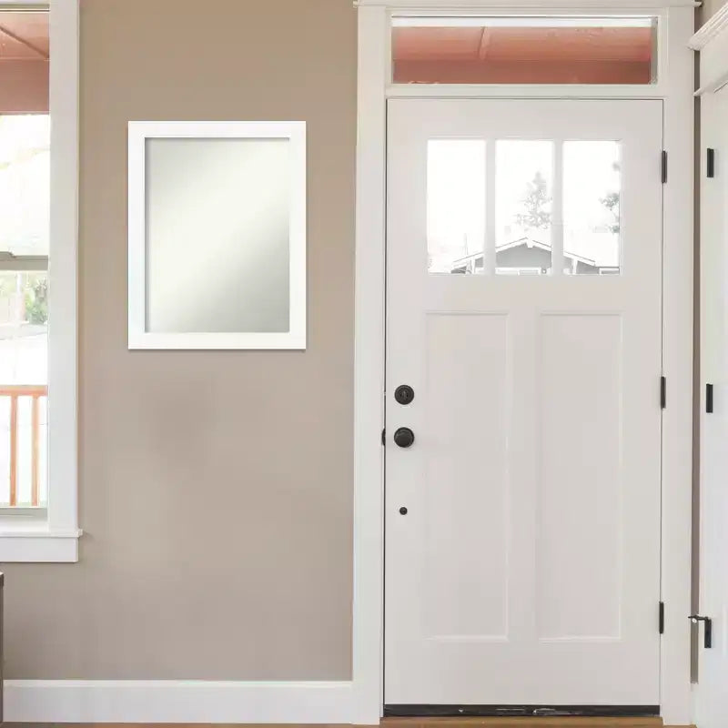 Specchio da parete 53,3 x 68,6 cm non smussato con cornice stretta bianca