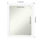 Specchio da parete 53,3 x 68,6 cm non smussato con cornice stretta bianca