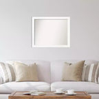 Specchio da parete 31" x 25" non bisellato con cornice stretta bianca