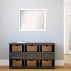 Specchio da parete 31" x 25" non bisellato con cornice stretta bianca