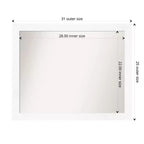 Specchio da parete 31" x 25" non bisellato con cornice stretta bianca