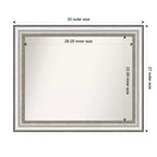 Specchio da parete rettangolare incorniciato 33" x 27" – Argento spazzolato