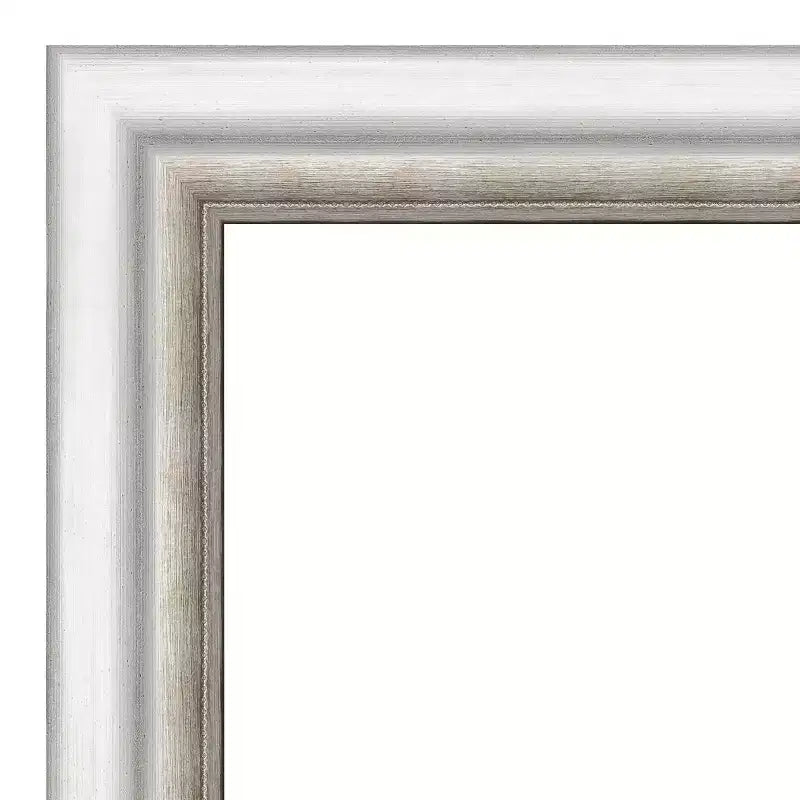 Specchio da parete rettangolare incorniciato 33" x 27" – Argento spazzolato