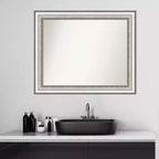 Specchio da parete rettangolare incorniciato 33" x 27" – Argento spazzolato