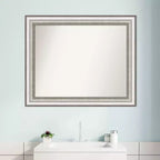 Specchio da parete rettangolare incorniciato 33" x 27" – Argento spazzolato