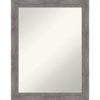 22" x 28" Non-Beveled Pinstripe Plank Narrow Wall Mirror: Modern, Rectangle, Amanti Art