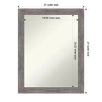 Specchio da parete rettangolare con cornice a righe grigie, 21,5" x 27,5"