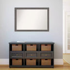 Specchio da parete rettangolare con cornice in legno grigio, 39,5 x 27,5 pollici