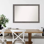 Specchio da parete rettangolare con cornice in legno grigio, 39,5 x 27,5 pollici