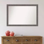 Specchio da parete rettangolare con cornice in legno grigio, 39,5 x 27,5 pollici