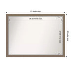 Specchio da parete rettangolare per bagno 104 x 76 cm con cornice stretta marrone