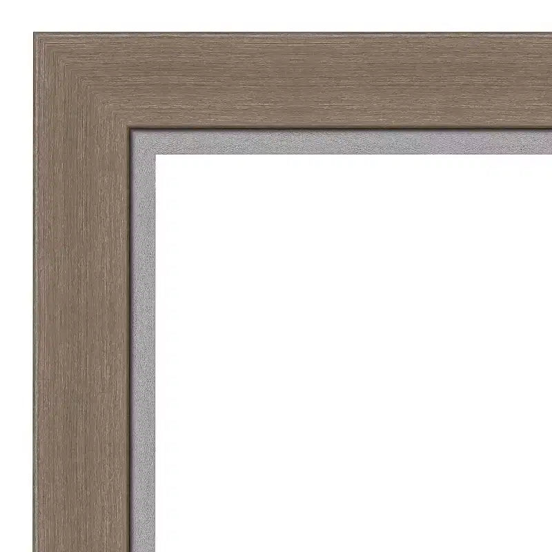 Specchio da parete rettangolare per bagno 104 x 76 cm con cornice stretta marrone