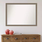 Specchio da parete rettangolare per bagno 104 x 76 cm con cornice stretta marrone