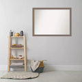 Specchio da parete rettangolare per bagno 104 x 76 cm con cornice stretta marrone
