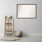 Specchio da parete rettangolare per bagno 104 x 76 cm con cornice stretta marrone