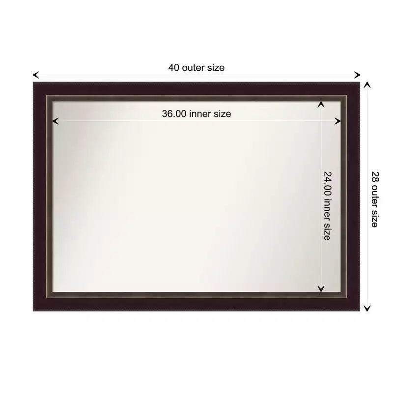 Specchio da parete per bagno incorniciato in legno 40" x 28"