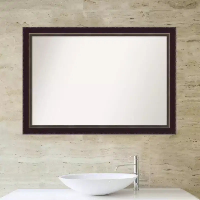 Specchio da parete per bagno incorniciato in legno 40" x 28"