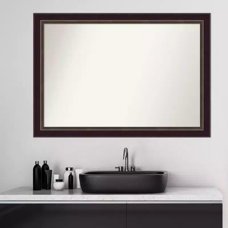 Specchio da parete per bagno incorniciato in legno 40" x 28"