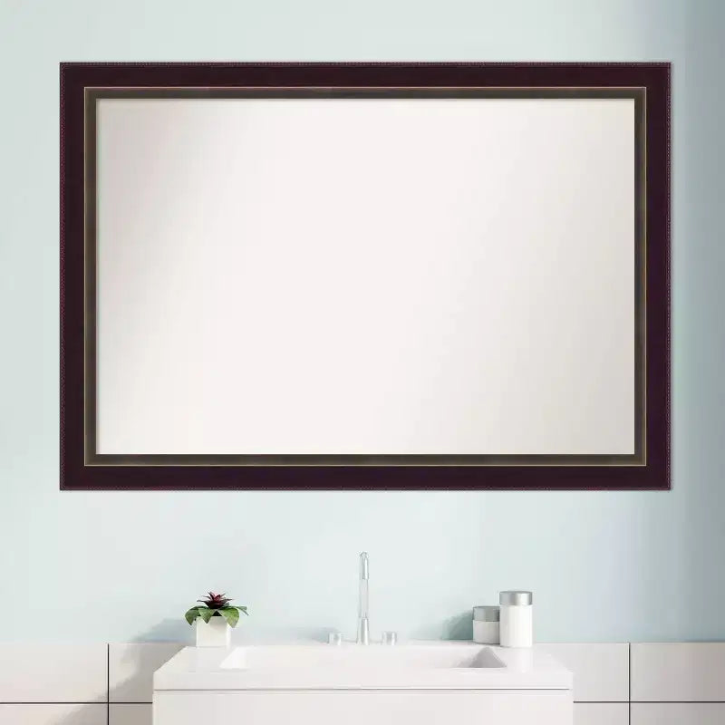 Specchio da parete per bagno incorniciato in legno 40" x 28"