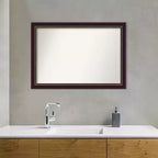 Specchio da parete per bagno incorniciato in legno 40" x 28"