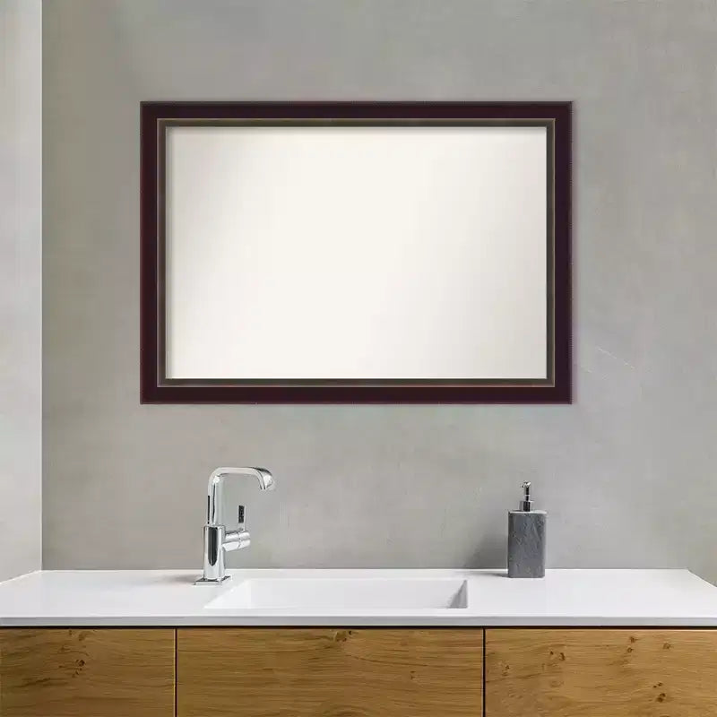 Specchio da parete per bagno incorniciato in legno 40" x 28"