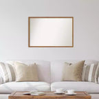 Specchio da parete rettangolare con cornice in legno 37" x 25" con accessori per il montaggio