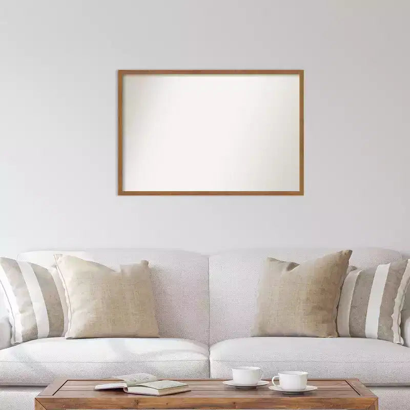 Specchio da parete rettangolare con cornice in legno 37" x 25" con accessori per il montaggio