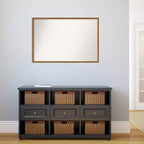 Specchio da parete rettangolare con cornice in legno 37" x 25" con accessori per il montaggio