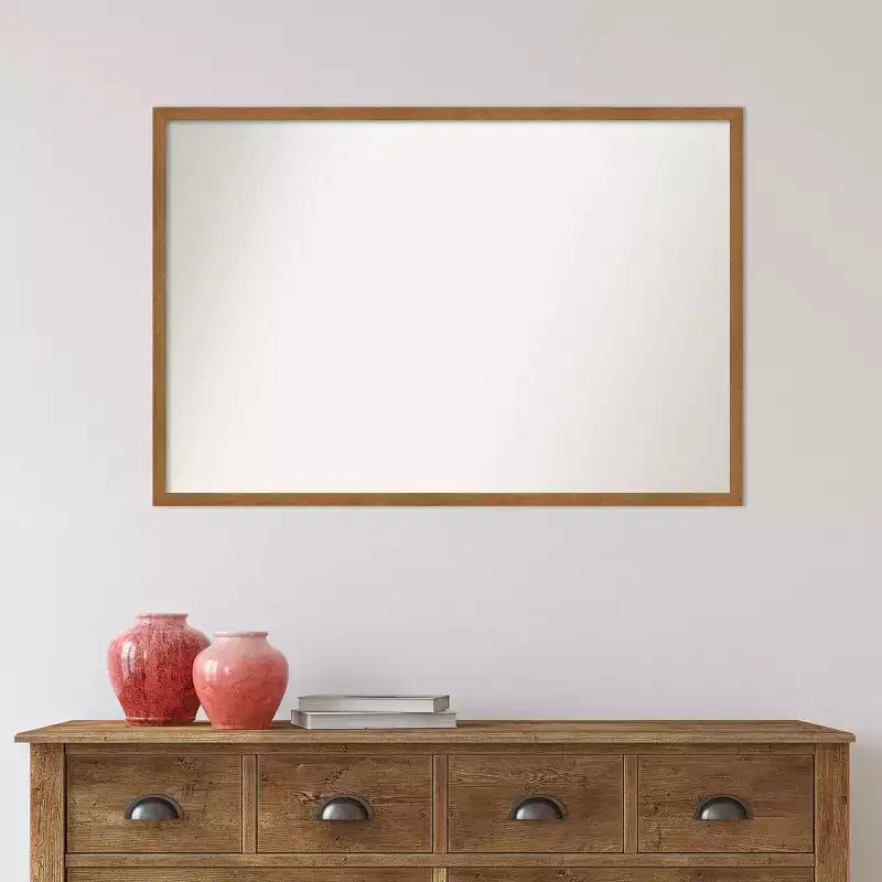 Specchio da parete rettangolare con cornice in legno 37" x 25" con accessori per il montaggio