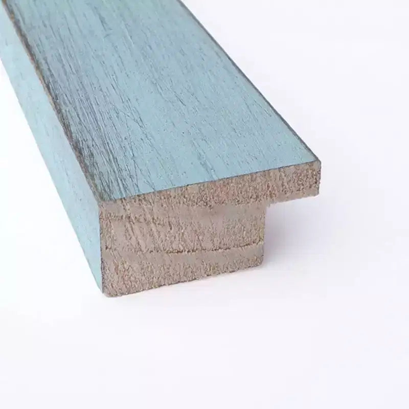 Specchio da parete quadrato con cornice in legno – Azzurro rustico, 71 x 71 cm