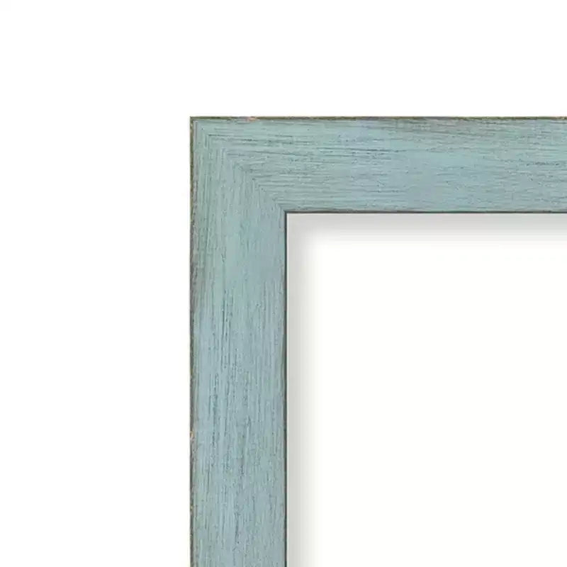 Specchio da parete quadrato con cornice in legno – Azzurro rustico, 71 x 71 cm