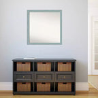 Specchio da parete quadrato con cornice in legno – Azzurro rustico, 71 x 71 cm