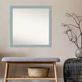 Specchio da parete quadrato con cornice in legno – Azzurro rustico, 71 x 71 cm