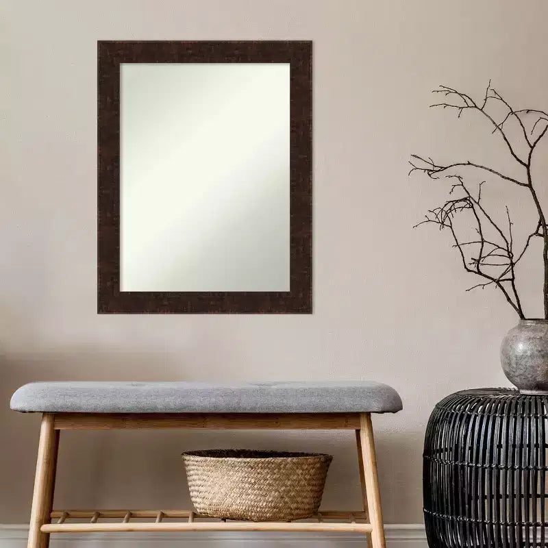 Specchio da parete per bagno con cornice 22" x 28" – Rettangolare, color bronzo, da parete
