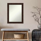Specchio da parete per bagno con cornice 22" x 28" – Rettangolare, color bronzo, da parete