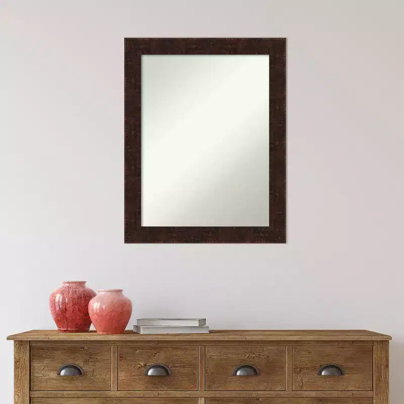 Specchio da parete per bagno con cornice 22" x 28" – Rettangolare, color bronzo, da parete