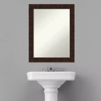 Specchio da parete per bagno con cornice 22" x 28" – Rettangolare, color bronzo, da parete