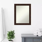 Specchio da parete per bagno con cornice 22" x 28" – Rettangolare, color bronzo, da parete