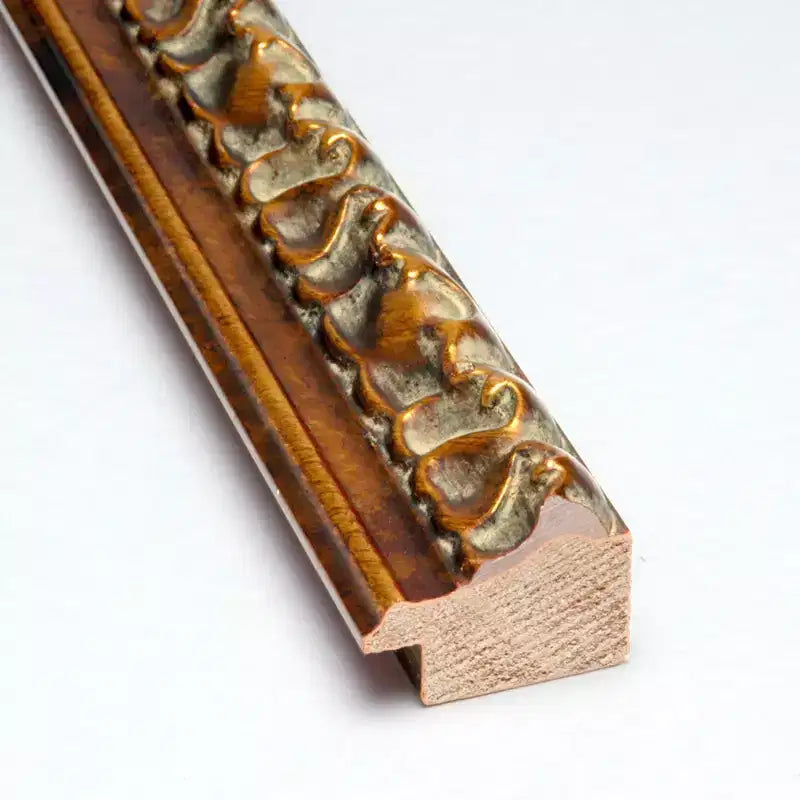 Specchio da parete rettangolare in legno 38" x 26" con cornice in bronzo anticato