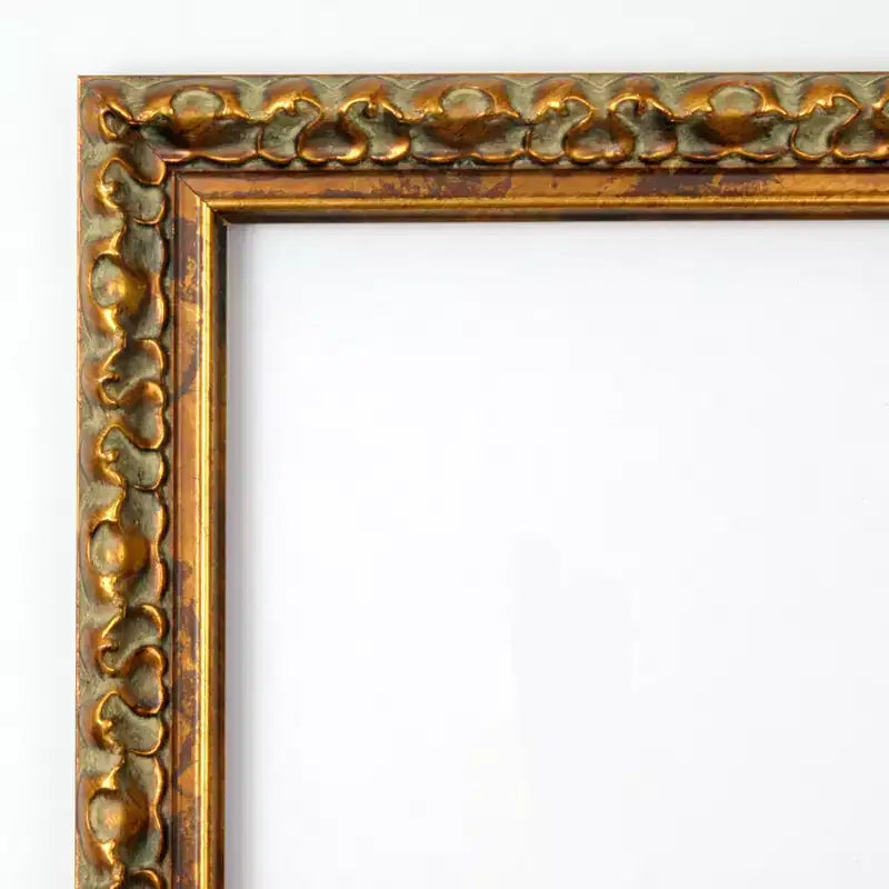Specchio da parete rettangolare in legno 38" x 26" con cornice in bronzo anticato