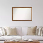 Specchio da parete rettangolare in legno 38" x 26" con cornice in bronzo anticato