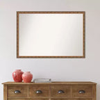 Specchio da parete rettangolare in legno 38" x 26" con cornice in bronzo anticato