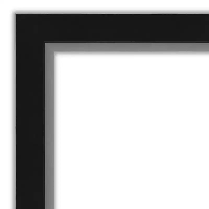 Specchio da parete quadrato con cornice stretta nera e argento da 29" x 29"