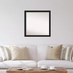 Specchio da parete quadrato con cornice stretta nera e argento da 29" x 29"