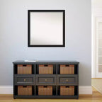 Specchio da parete quadrato con cornice stretta nera e argento da 29" x 29"