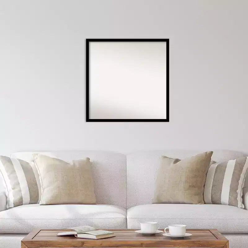 Specchio da parete quadrato 27,5" x 27,5" con cornice nera